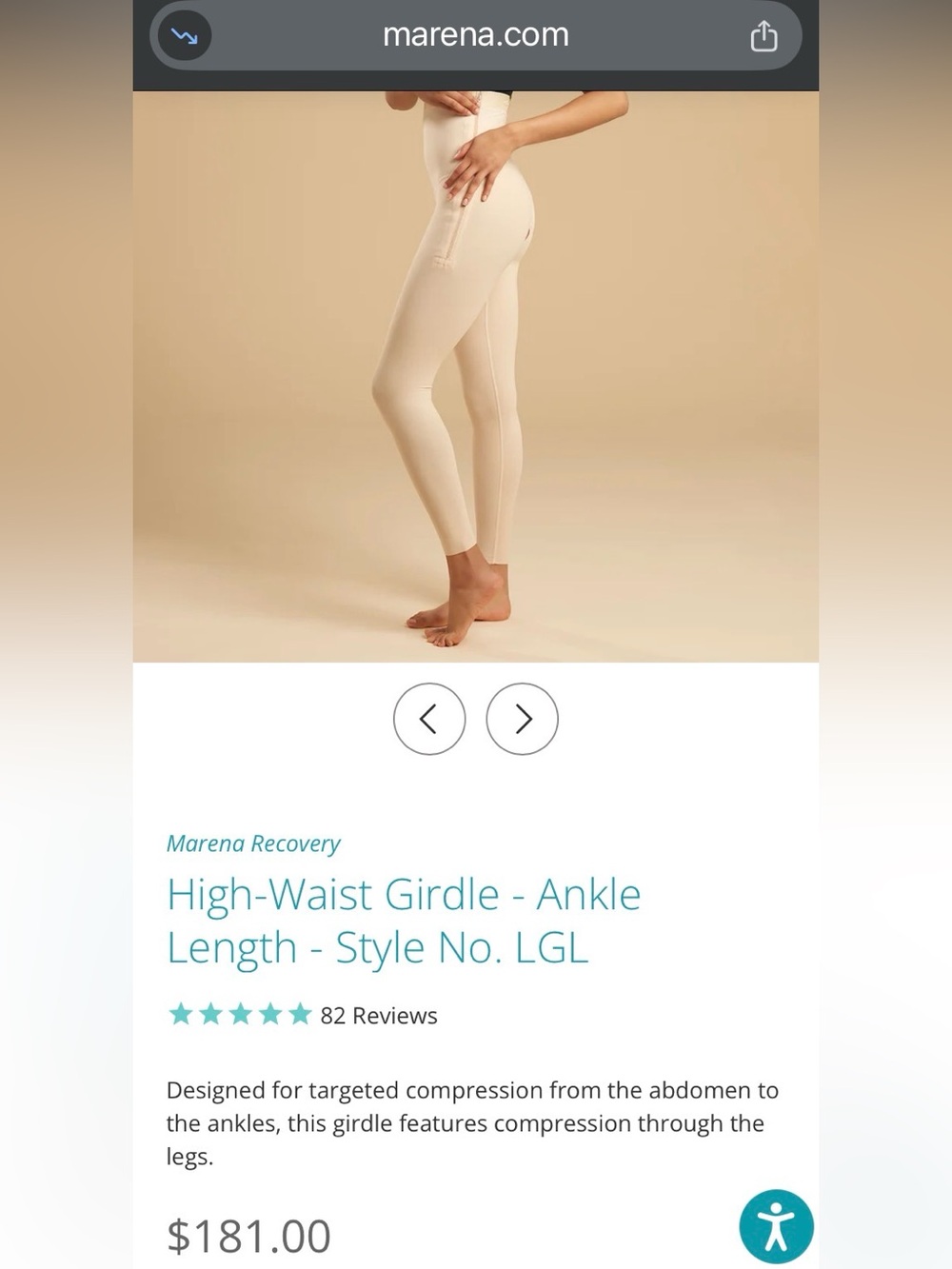 Recovery High-Waist Girdle Ankle-Length Pants — Black